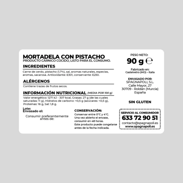 Mortadela con Pistacho Italiana - Imagen 2