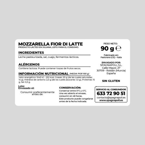 Mozzarella Fior di Latte Juliana - Imagen 2